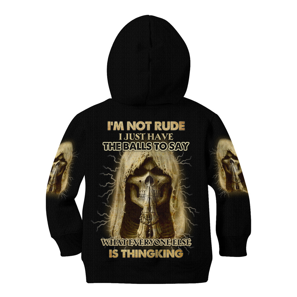 I'm Not Rude I Just Have The Balls Kid Hoodie - Wonder Print Shop