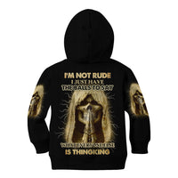 I'm Not Rude I Just Have The Balls Kid Hoodie - Wonder Print Shop