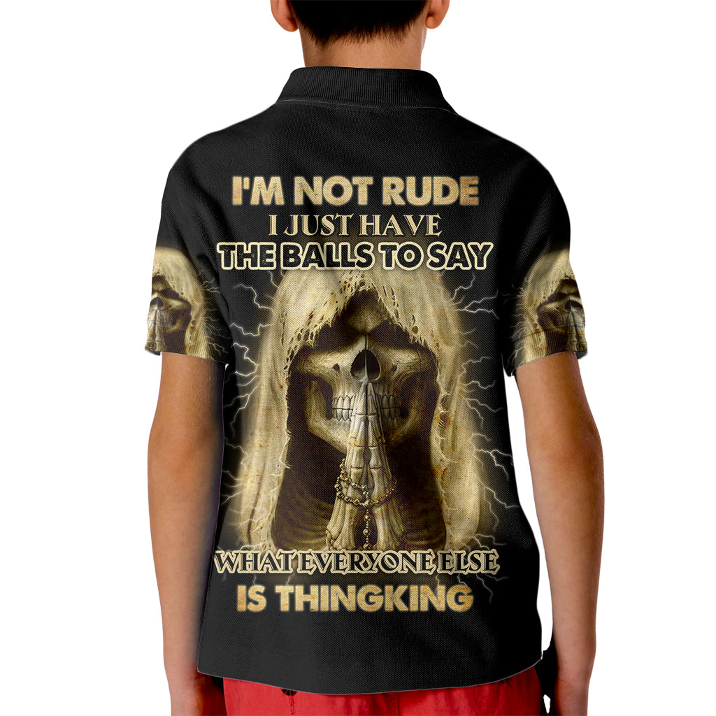 I'm Not Rude I Just Have The Balls Kid Polo Shirt - Wonder Print Shop