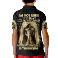 I'm Not Rude I Just Have The Balls Kid Polo Shirt - Wonder Print Shop