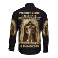 I'm Not Rude I Just Have The Balls Long Sleeve Button Shirt - Wonder Print Shop