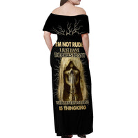 I'm Not Rude I Just Have The Balls Off Shoulder Maxi Dress - Wonder Print Shop