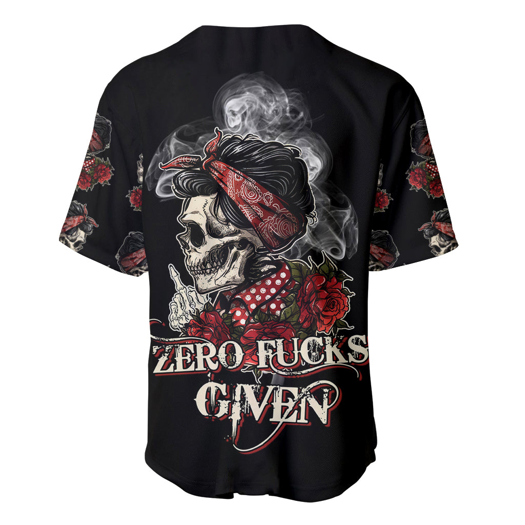 Skl Rose - Zero Fck Given Baseball Jersey - Wonder Print Shop