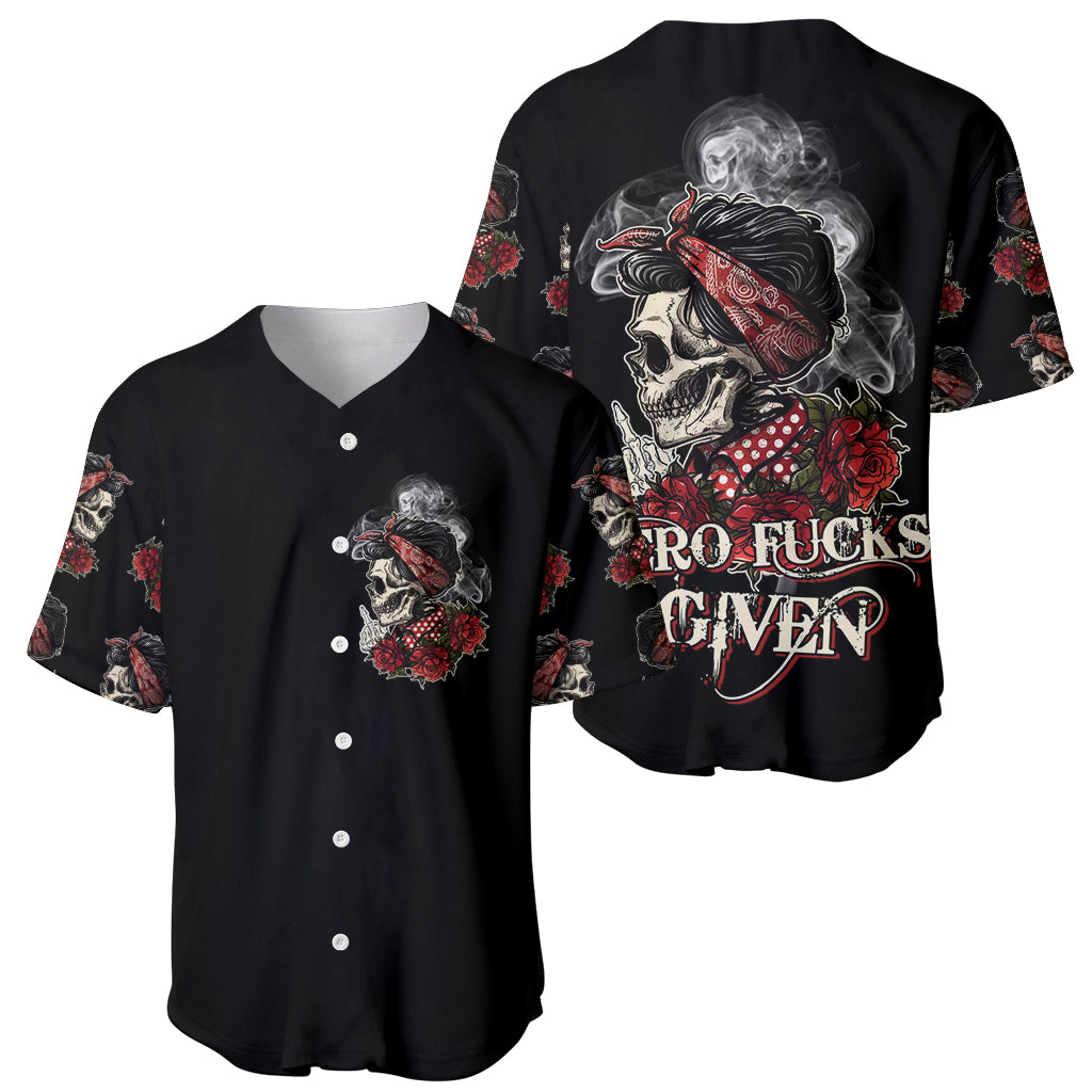 Skl Rose - Zero Fck Given Baseball Jersey - Wonder Print Shop