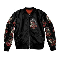 Skl Rose - Zero Fck Given Bomber Jacket - Wonder Print Shop