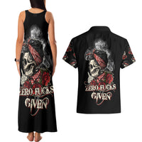 Skl Rose - Zero Fck Given Couples Matching Tank Maxi Dress and Hawaiian Shirt - Wonder Print Shop