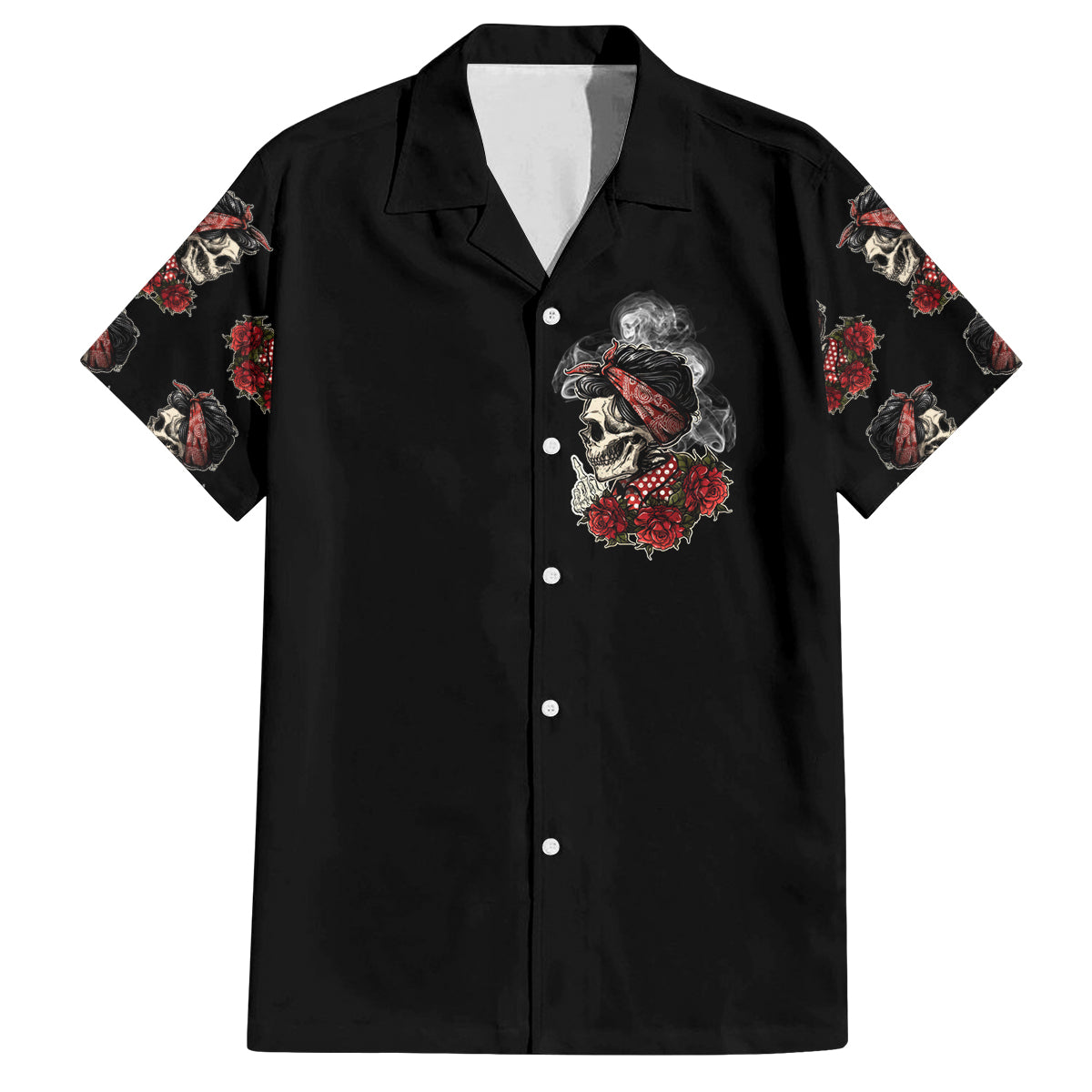 Skl Rose - Zero Fck Given Family Matching Off Shoulder Long Sleeve Dress and Hawaiian Shirt - Wonder Print Shop