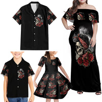 Skl Rose - Zero Fck Given Family Matching Off Shoulder Maxi Dress and Hawaiian Shirt - Wonder Print Shop