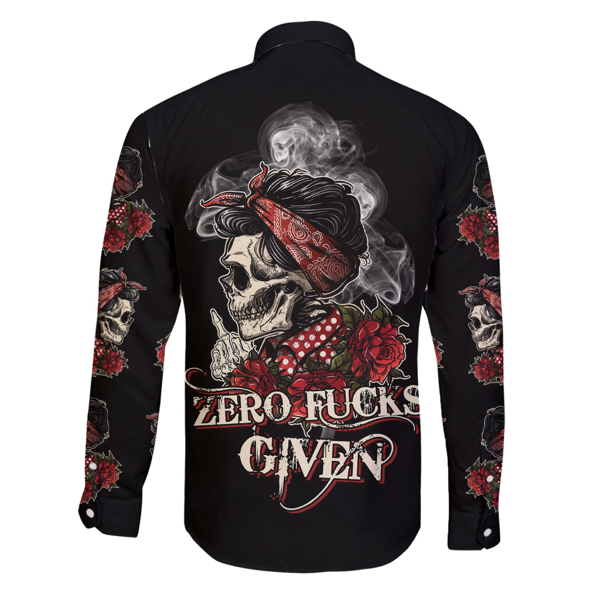 Skl Rose - Zero Fck Given Family Matching Off Shoulder Short Dress and Hawaiian Shirt - Wonder Print Shop