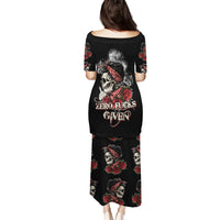Skl Rose - Zero Fck Given Family Matching Puletasi Dress and Hawaiian Shirt - Wonder Print Shop