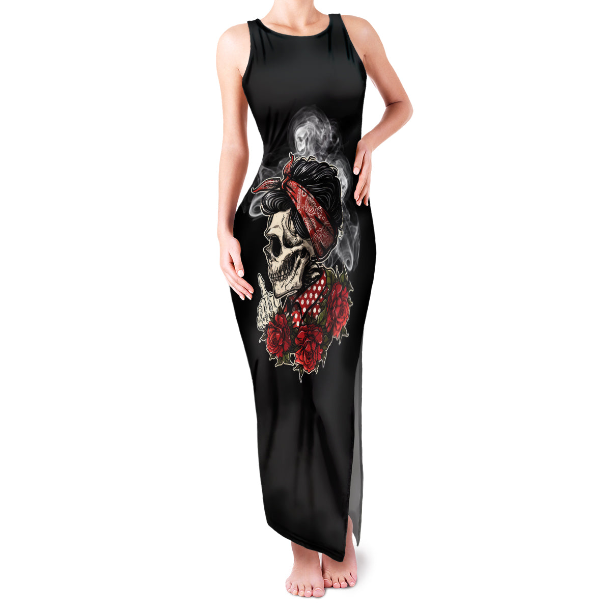 Skl Rose - Zero Fck Given Family Matching Tank Maxi Dress and Hawaiian Shirt - Wonder Print Shop