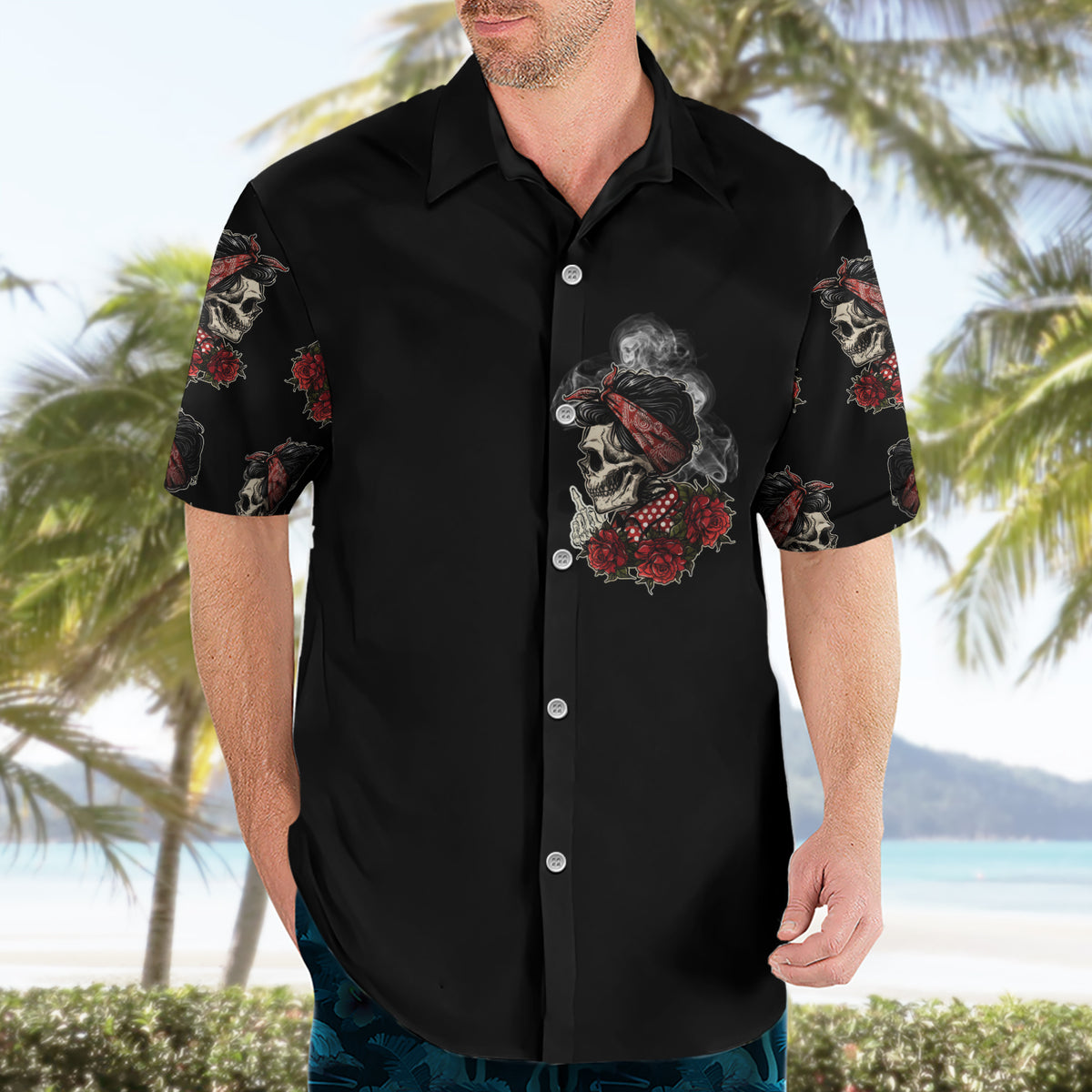 Skl Rose - Zero Fck Given Hawaiian Shirt - Wonder Print Shop