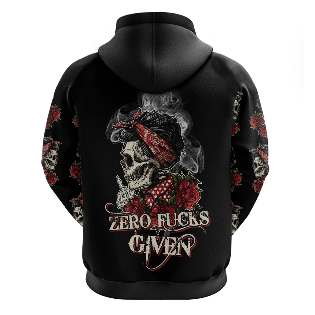 Skl Rose - Zero Fck Given Hoodie - Wonder Print Shop