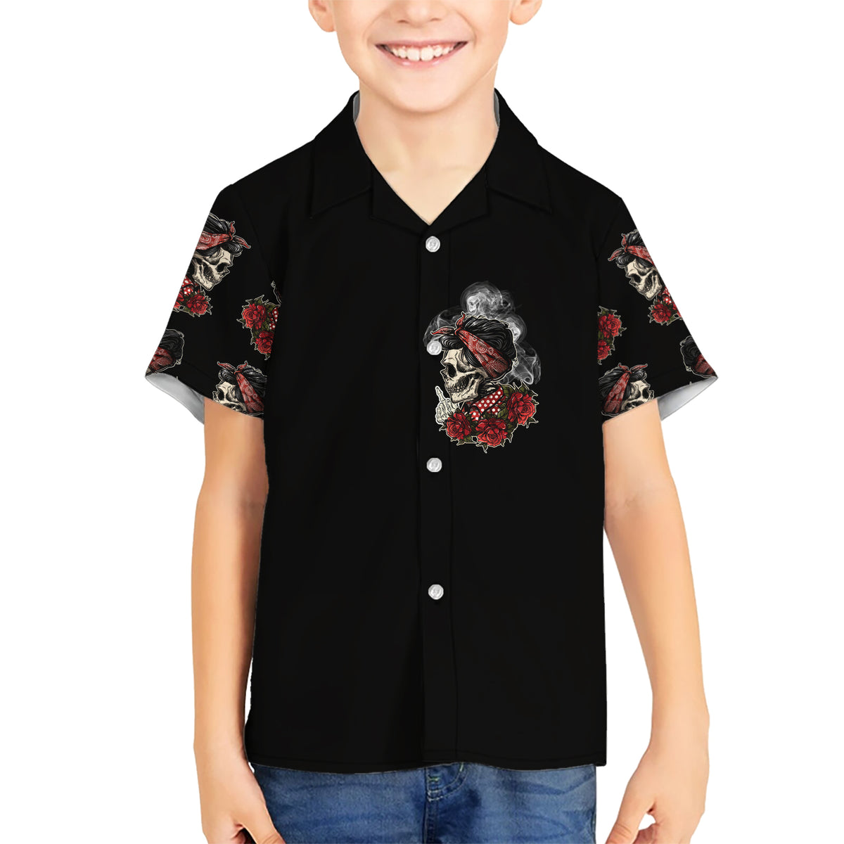 Skl Rose - Zero Fck Given Kid Hawaiian Shirt - Wonder Print Shop
