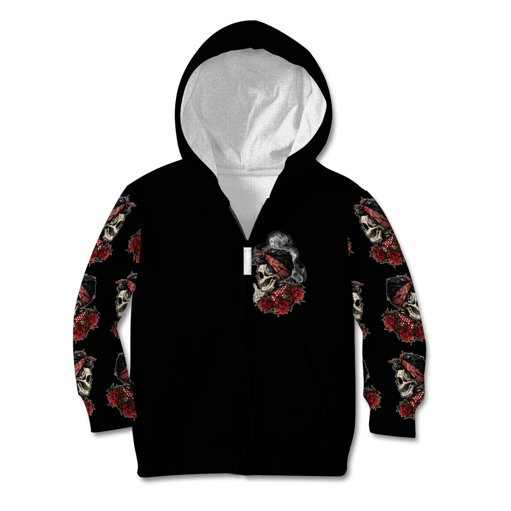 Skl Rose - Zero Fck Given Kid Hoodie - Wonder Print Shop