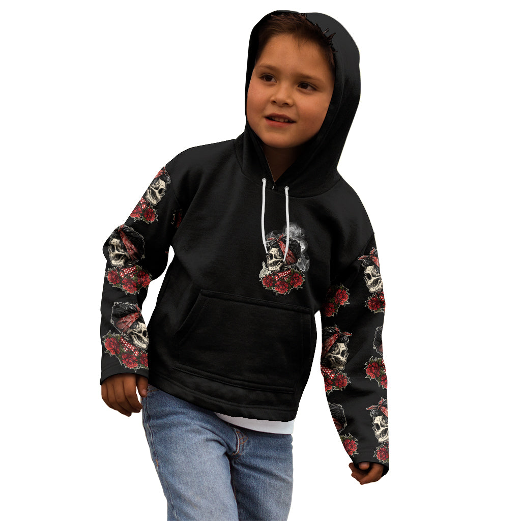 Skl Rose - Zero Fck Given Kid Hoodie - Wonder Print Shop