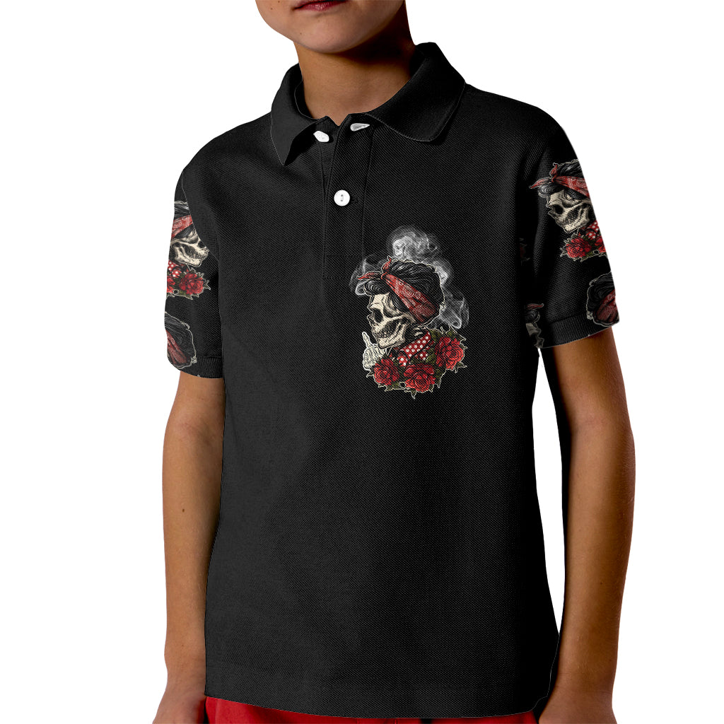 Skl Rose - Zero Fck Given Kid Polo Shirt - Wonder Print Shop