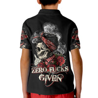 Skl Rose - Zero Fck Given Kid Polo Shirt - Wonder Print Shop