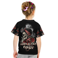 Skl Rose - Zero Fck Given Kid T Shirt - Wonder Print Shop