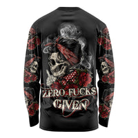 Skl Rose - Zero Fck Given Long Sleeve Shirt - Wonder Print Shop