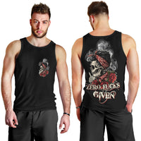 Skl Rose - Zero Fck Given Men Tank Top - Wonder Print Shop