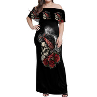 Skl Rose - Zero Fck Given Off Shoulder Maxi Dress - Wonder Print Shop