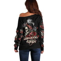 Skl Rose - Zero Fck Given Off Shoulder Sweater - Wonder Print Shop