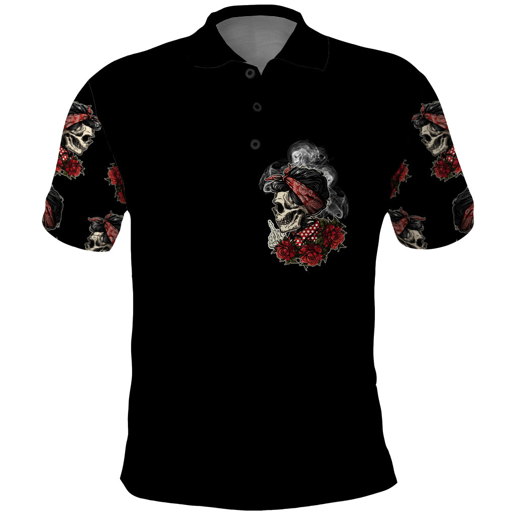 Skl Rose - Zero Fck Given Polo Shirt - Wonder Print Shop