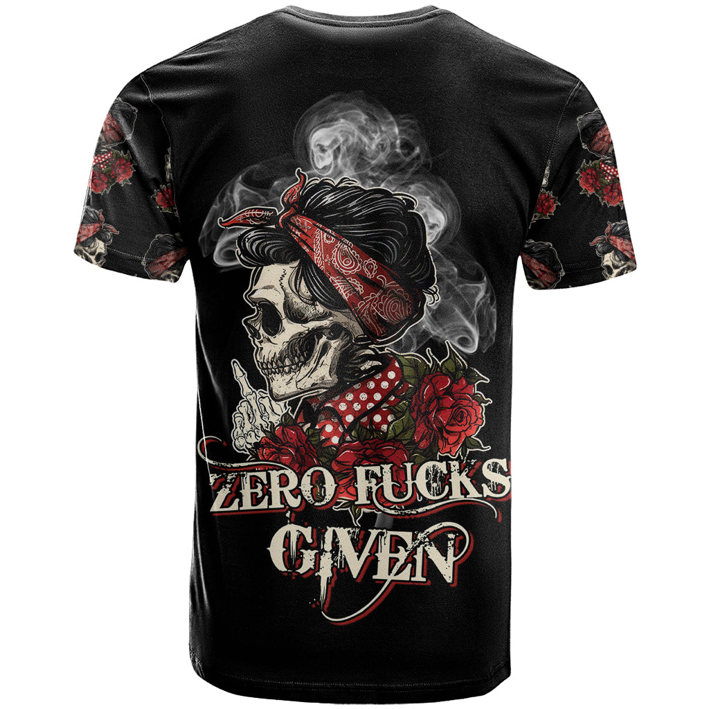 Skl Rose - Zero Fck Given T Shirt - Wonder Print Shop