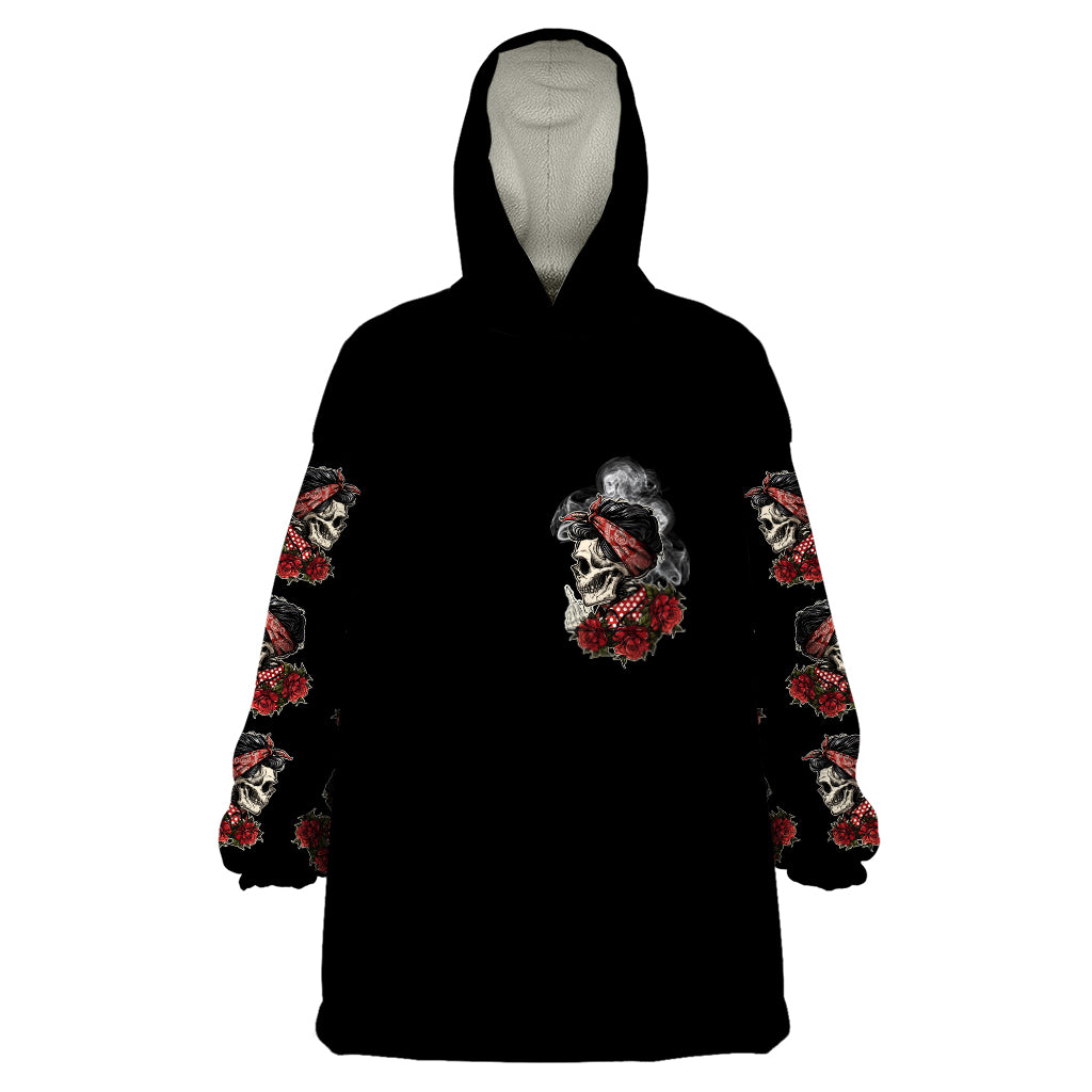 Skl Rose - Zero Fck Given Wearable Blanket Hoodie - Wonder Print Shop