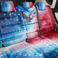 USA Christmas Back Car Seat Cover with Santa Eagle Red White Blue Snowflake Pattern and American Flag - Wonder Print Shop