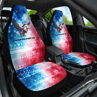 USA Christmas Car Seat Cover with Santa Eagle Red White Blue Snowflake Pattern and American Flag - Wonder Print Shop