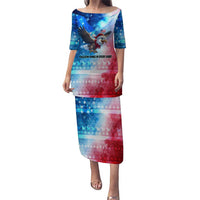 USA Christmas Puletasi with Santa Eagle Red White Blue Snowflake Pattern and American Flag - Wonder Print Shop