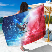 USA Christmas Sarong with Santa Eagle Red White Blue Snowflake Pattern and American Flag - Wonder Print Shop