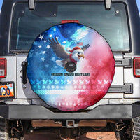 USA Christmas Spare Tire Cover with Santa Eagle Red White Blue Snowflake Pattern and American Flag - Wonder Print Shop