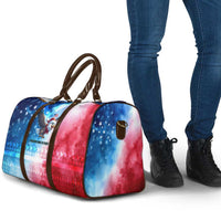 USA Christmas Travel Bag with Santa Eagle Red White Blue Snowflake Pattern and American Flag - Wonder Print Shop