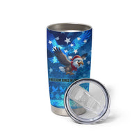 USA Christmas Tumbler Cup with Santa Eagle Red White Blue Snowflake Pattern and American Flag - Wonder Print Shop