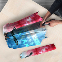 USA Christmas Umbrella with Santa Eagle Red White Blue Snowflake Pattern and American Flag - Wonder Print Shop