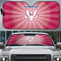 USA Christmas Auto Sun Shade with Bald Eagle Seal Pink Starburst Pattern and Festive Holiday Icons - Wonder Print Shop