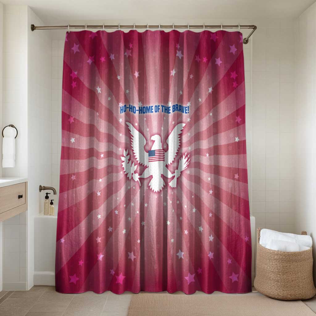 USA Christmas Bathroom Set with Bald Eagle Seal Pink Starburst Pattern and Festive Holiday Icons - Wonder Print Shop