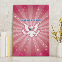 USA Christmas Canvas Wall Art with Bald Eagle Seal Pink Starburst Pattern and Festive Holiday Icons - Wonder Print Shop
