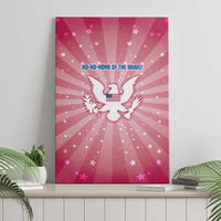 USA Christmas Canvas Wall Art with Bald Eagle Seal Pink Starburst Pattern and Festive Holiday Icons - Wonder Print Shop