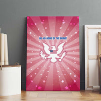 USA Christmas Canvas Wall Art with Bald Eagle Seal Pink Starburst Pattern and Festive Holiday Icons - Wonder Print Shop