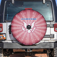 USA Christmas Spare Tire Cover with Bald Eagle Seal Pink Starburst Pattern and Festive Holiday Icons - Wonder Print Shop