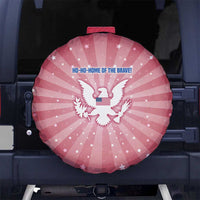 USA Christmas Spare Tire Cover with Bald Eagle Seal Pink Starburst Pattern and Festive Holiday Icons - Wonder Print Shop