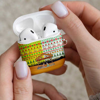 Vatican Christmas AirPods Case with Bethlehem Silhouette Yellow Red Green Pattern and Baby Jesus Manger - Wonder Print Shop