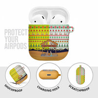 Vatican Christmas AirPods Case with Bethlehem Silhouette Yellow Red Green Pattern and Baby Jesus Manger - Wonder Print Shop