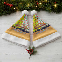 Vatican Christmas Santa Hat with Bethlehem Silhouette Yellow Red Green Pattern and Baby Jesus Manger - Wonder Print Shop
