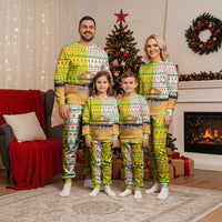 Vatican Christmas Pajama Set with Bethlehem Silhouette Yellow Red Green Pattern and Baby Jesus Manger - Wonder Print Shop