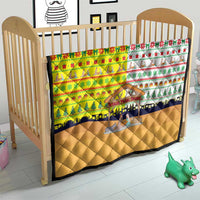 Vatican Christmas Quilt with Bethlehem Silhouette Yellow Red Green Pattern and Baby Jesus Manger - Wonder Print Shop